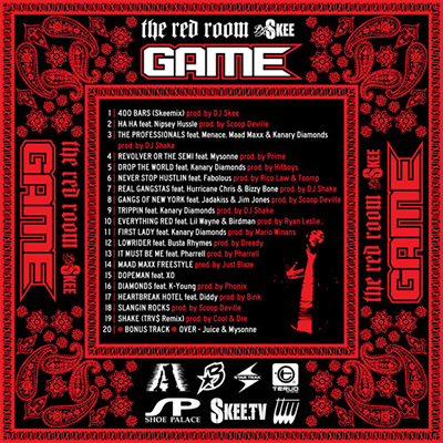 "The Red Room" Mixtape by Game (Back Cover)