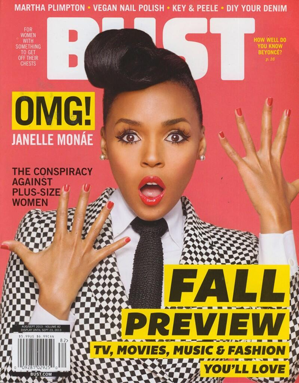 Janelle Monae on the August/September 2013 Issue of BUST Magazine