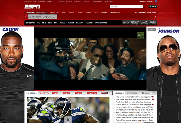 Diddy and Calvin Johnson on ESPN.com