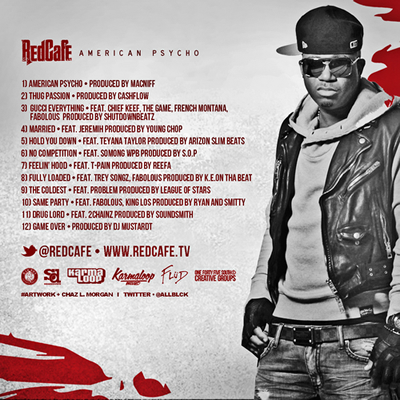 "American Psycho" Mixtape by Red Cafe (Back Cover)